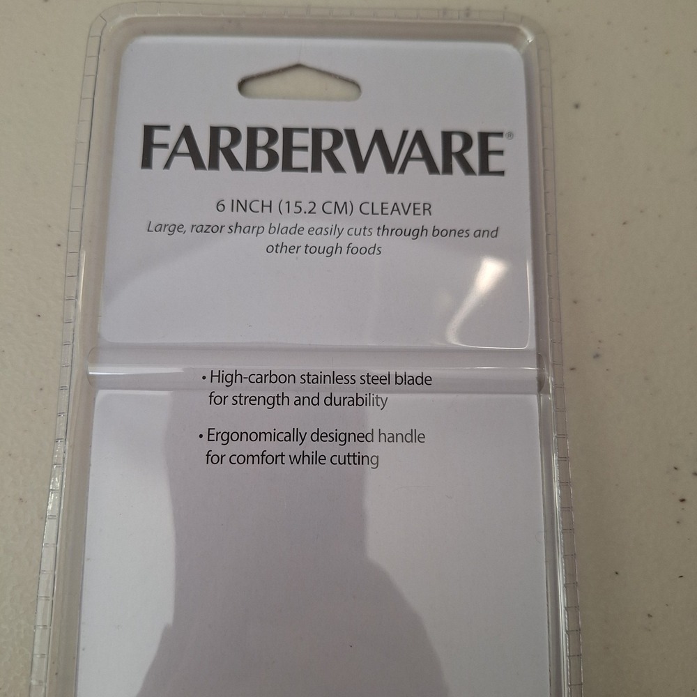 Farberware 6" High Carbon Stainless Steel Cleaver Knife Chopper Razor Sharp - Picture 6 of 9